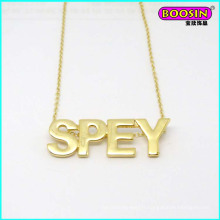 Belle lettre personnalisé logo pendentif or chaîne bijoux collier